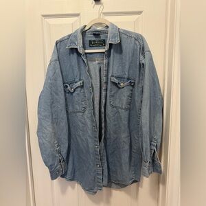 Vintage Rumors Real Comfort 100% Cotton Classic Men’s Denim Button DownShirt